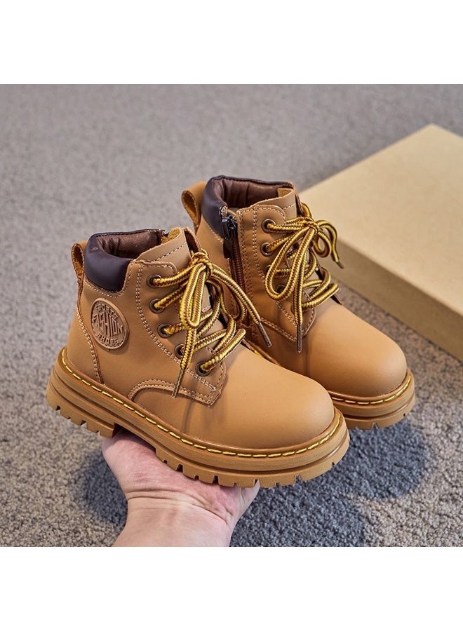 أولودينيز  حذاء بوت كلاسيكي للأطفال برباط وسحاب جانبي ونعل مطاطي مانع للانزلاق - Image 2