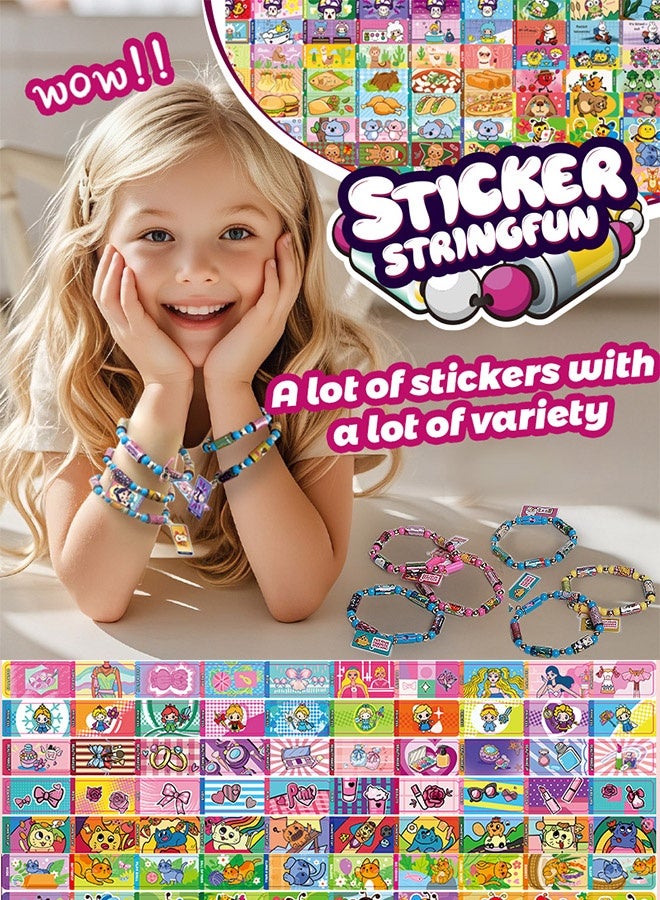 yumee DIY Sticker Jewelry Kit – 350-Piece Wearable & Shareable Stickers for Girls, Make Your Own Bracelets & Necklaces, Creative Arts & Crafts Gift Set for Kids Party & DIY Fun  - Image 1