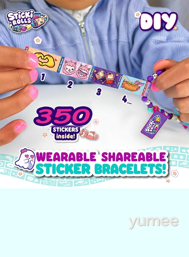 yumee DIY Sticker Jewelry Kit – 350-Piece Wearable & Shareable Stickers for Girls, Make Your Own Bracelets & Necklaces, Creative Arts & Crafts Gift Set for Kids Party & DIY Fun  - Image 2