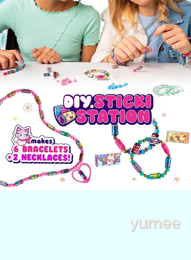 yumee DIY Sticker Jewelry Kit – 350-Piece Wearable & Shareable Stickers for Girls, Make Your Own Bracelets & Necklaces, Creative Arts & Crafts Gift Set for Kids Party & DIY Fun  - Image 5