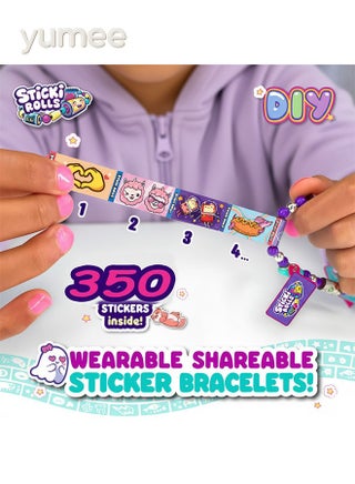 DIY Sticker Jewelry Kit – 350-Piece Wearable & Shareable Stickers for Girls, Make Your Own Bracelets & Necklaces, Creative Arts & Crafts Gift Set for Kids Party & DIY Fun - view 2