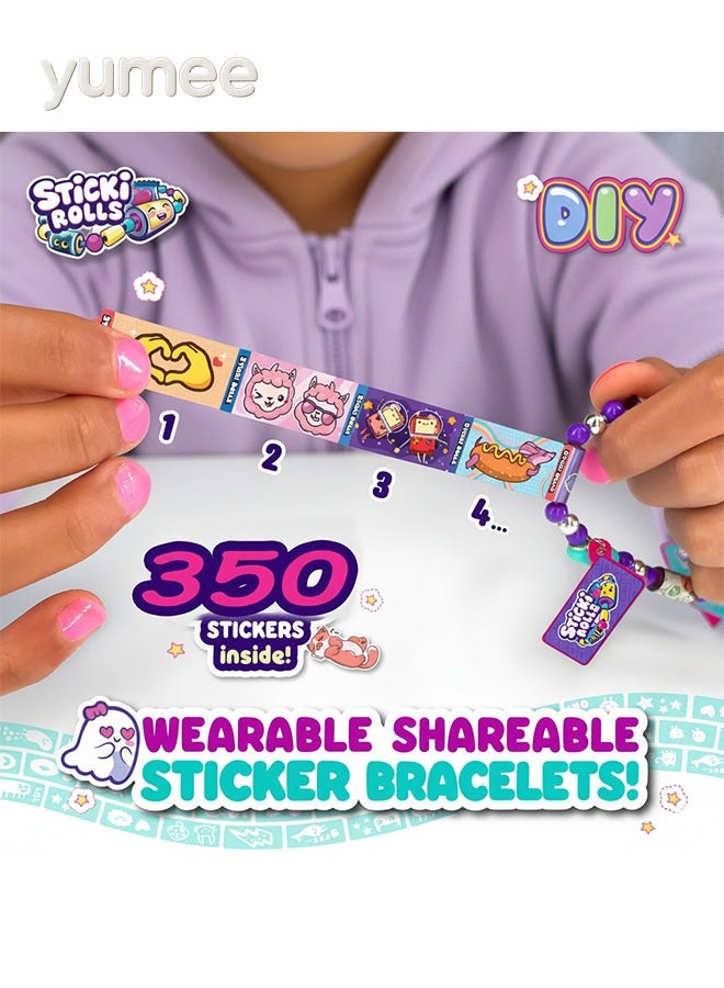 يمي مجموعة أدوات صنع مجوهرات لاصقة DIY – 350 قطعة من الملصقات القابلة للارتداء والمشاركة للفتيات، اصنع سوارك وقلادتك الخاصة، مجموعة هدايا الفنون والحرف الإبداعية لحفلات الأطفال ومتعة DIY - Image 2