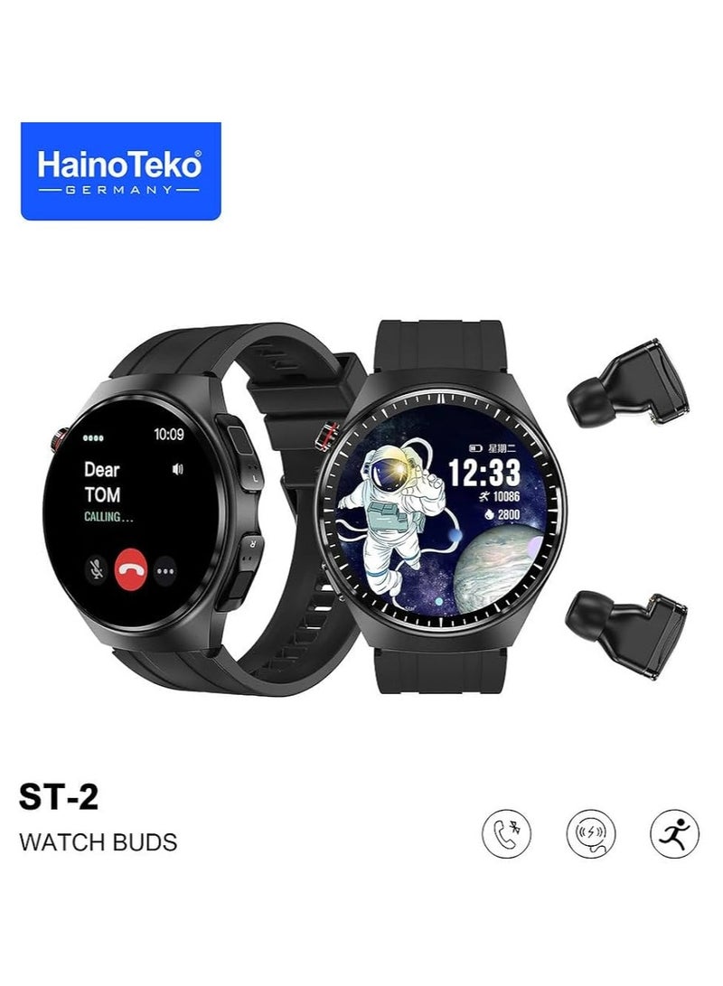 Haino Teko Germany ST2 Smartwatch Buds with AMOLED Display Smartwatch + Earbuds - Original - Image 2
