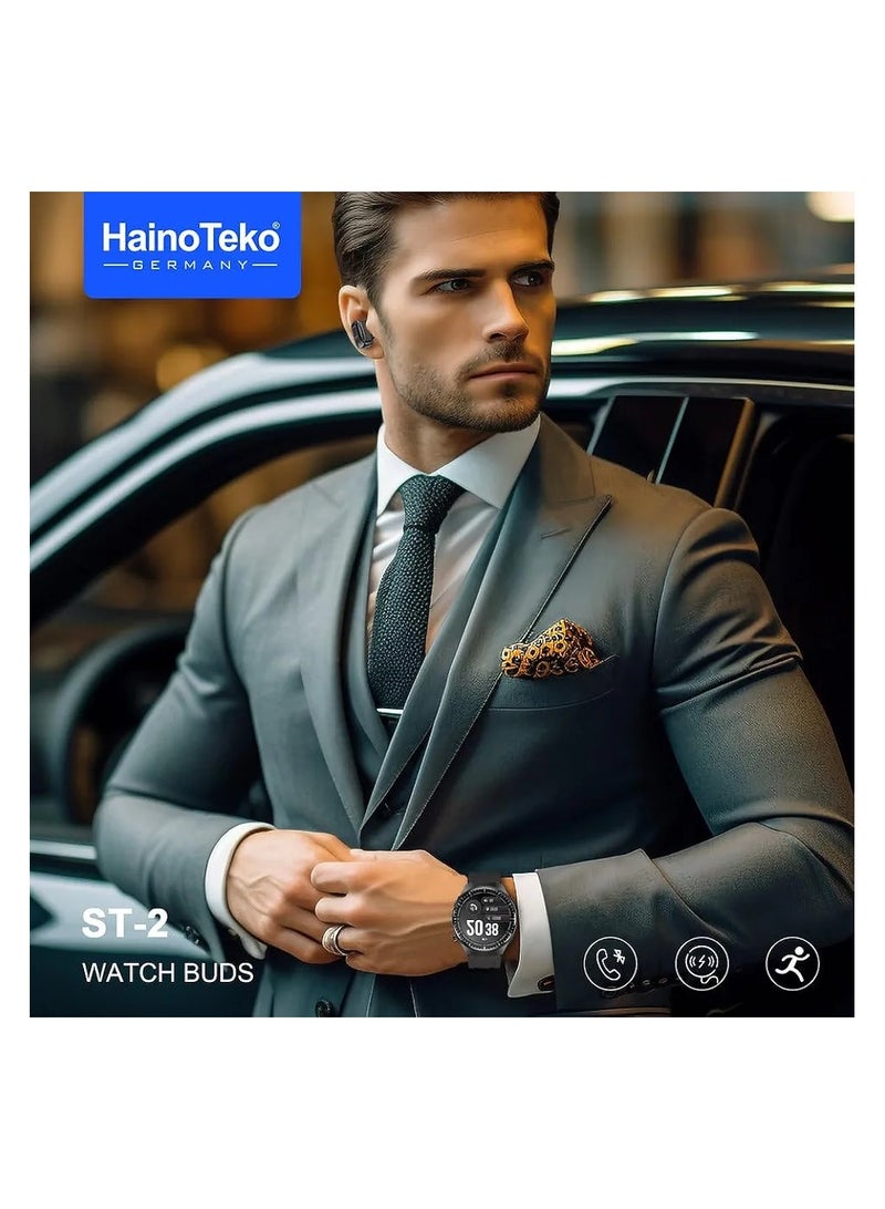 Haino Teko Germany ST2 Smartwatch Buds with AMOLED Display Smartwatch + Earbuds - Original - Image 4