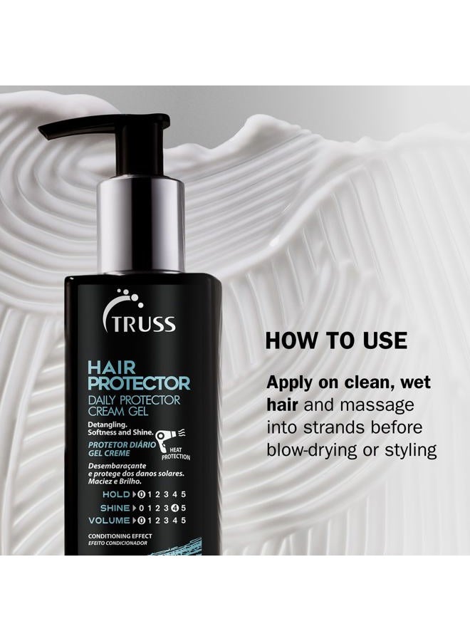 Truss Hair Protector - Powerful Heat Protectant + Blowout Cream - Easy-to-Use Blow Dryer + Detangler Spray with Strong Thermal Protection for Hair - Smoothing Anti Frizz Blow Dry Cream - (240 ml) - Image 4
