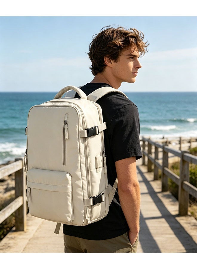 Travel Backpack for Men Women Carry On Backpack with USB Charging Port Shoe Compartment Light School Bag Business Backpack Large Capacity Hiking Backpack Water-Resistant Outdoor Sports Rucksack  Casual Daypack Fit 15.6 Inch Laptop - Image 1