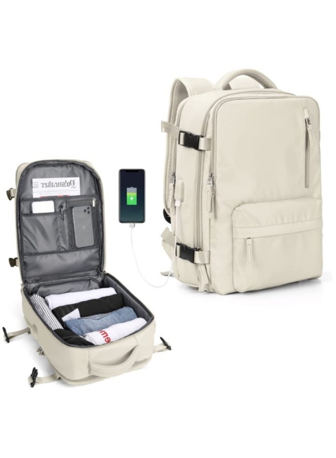 Travel Backpack for Men Women Carry On Backpack with USB Charging Port Shoe Compartment Light School Bag Business Backpack Large Capacity Hiking Backpack Water-Resistant Outdoor Sports Rucksack  Casual Daypack Fit 15.6 Inch Laptop - Image 3