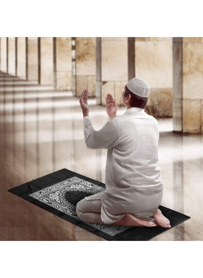Teranorix Portable Travel Prayer Mat | With Compass | Waterproof Polyester Prayer Blanket | Muslim Travel Prayer Mat | Ramadan Gift (60cm x 100cm) (Black) - Image 3