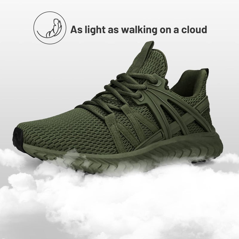Abboos Women's Sneakers Walking Shoes - Slip on Tennis Shoes Casual Athletic Memory Foam Lightweight Gym Work Shoe Green Size 7 - Image 5