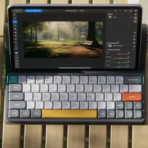 nuphy Air60 V2 Portable Wireless Keyboard 60% Low Profile Mechanical Keyboard Support QMK/VIA Compatible with Windows/mac OS/Linux Supports Bluetooth 5.1/2.4GHz/Wired (USB-C) Grey-Gateron Blue Switch - Image 5