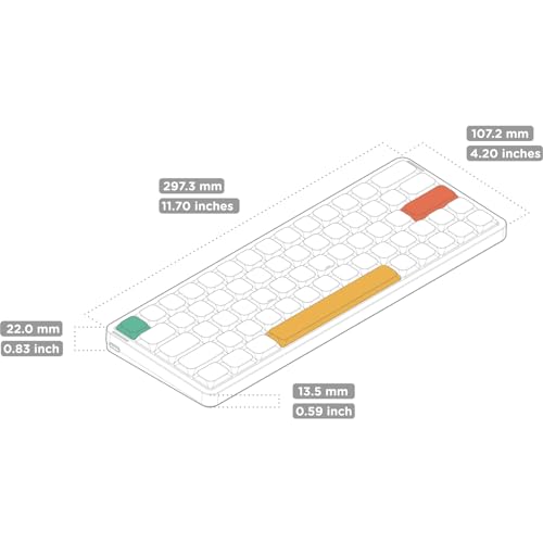 nuphy Air60 V2 Portable Wireless Keyboard 60% Low Profile Mechanical Keyboard Support QMK/VIA Compatible with Windows/mac OS/Linux Supports Bluetooth 5.1/2.4GHz/Wired (USB-C) Grey-Gateron Blue Switch - Image 3