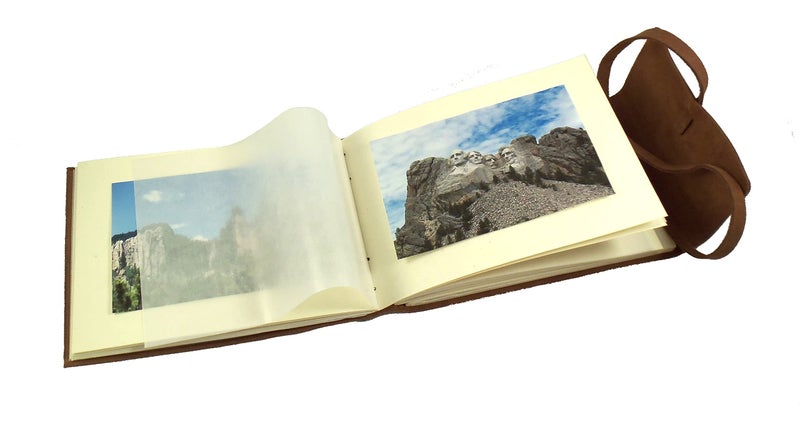 Rustic Ridge Leather Rustic Genuine Leather Photo Album with Gift Box - Scrapbook Style Pages - Holds 60 4x6 or 5x7 Photos Brown - Image 3