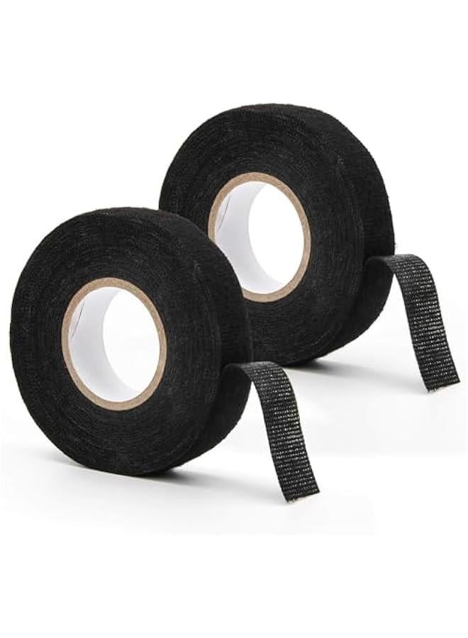 هوكور شريط نول اسلاك من بيكبيس، شريط قماش لاصق اسود لاسلاك مكبر الصوت، شريط قماشي لاصق اسود، لتسخير الاسلاك الكهربائية للسيارات وتخميد الضوضاء، مقاوم للحرارة، 25 ملم × 15 متر (62-03) - Image 1