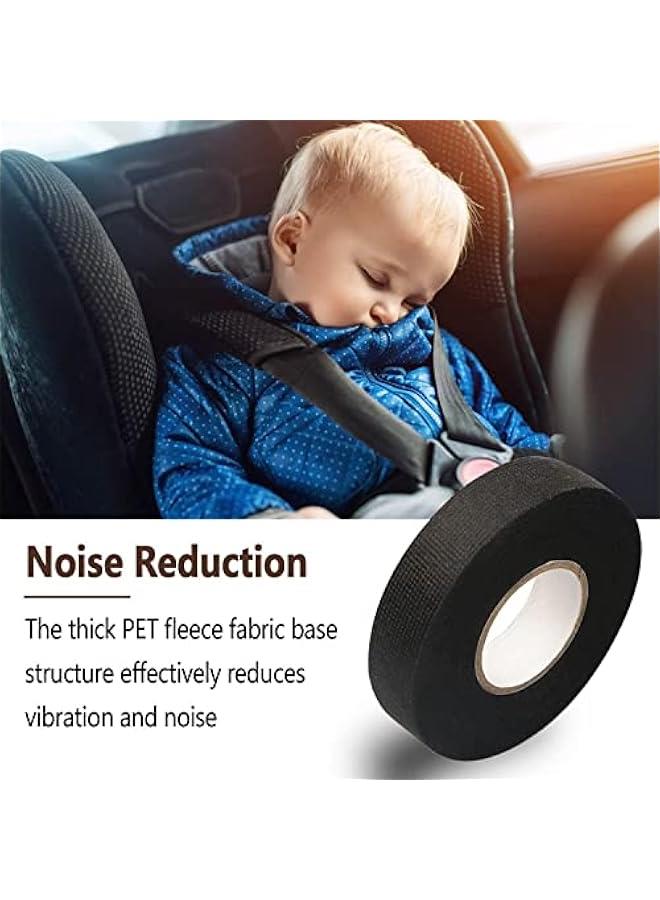 هوكور شريط نول اسلاك من بيكبيس، شريط قماش لاصق اسود لاسلاك مكبر الصوت، شريط قماشي لاصق اسود، لتسخير الاسلاك الكهربائية للسيارات وتخميد الضوضاء، مقاوم للحرارة، 25 ملم × 15 متر (62-03) - Image 4