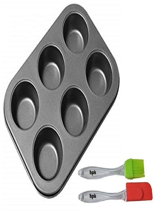 6pcs Muffin Baking Tray with Brush & Spatula