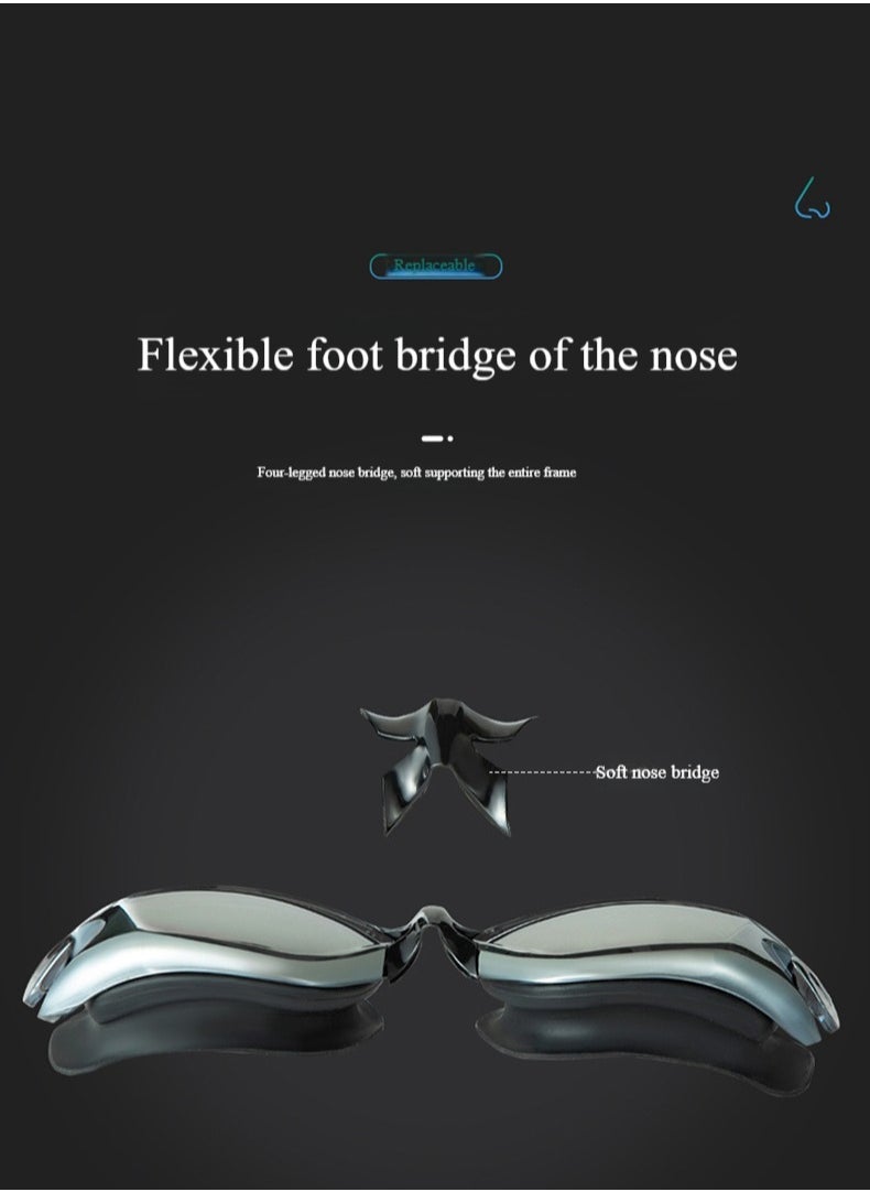 SS Swim Goggles No Leaking with Nose Clip, Earplugs, Swim Cap and Case,Professional Waterproof Swimming Goggles - Anti Fog Swimming Goggles With Ultra Wide And Crystal Clear View and UV Protection  - Image 2