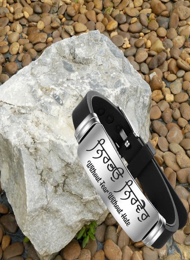 M Men Style Religious Sikh Punjabi Without Fear, Without Hate Rubber Bracelets Fashion Silicone Bracelet for Unisex Favors Supplies SBr202529 - Image 4