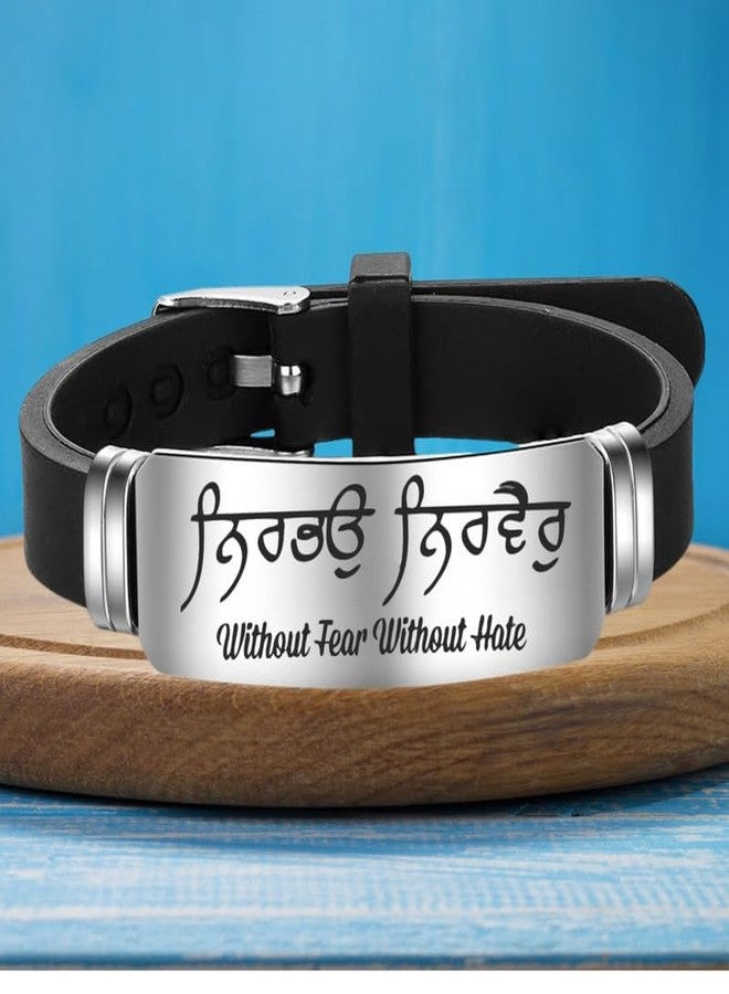 M Men Style Religious Sikh Punjabi Without Fear, Without Hate Rubber Bracelets Fashion Silicone Bracelet for Unisex Favors Supplies SBr202529 - Image 5