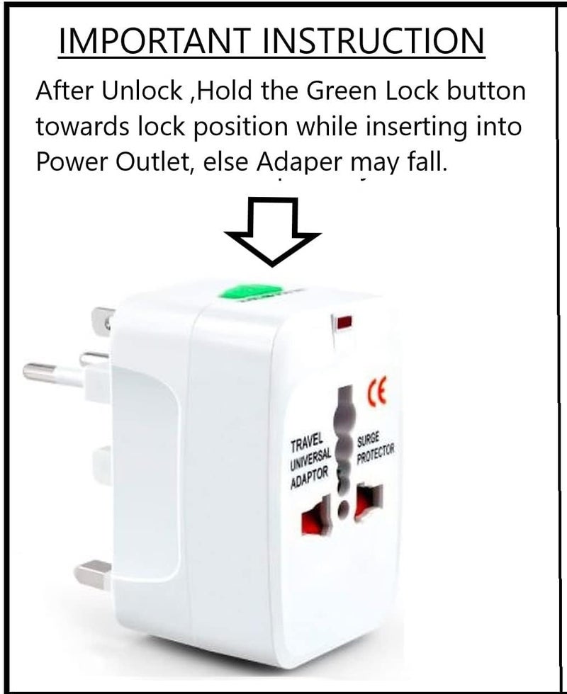kensonic Kensonic All in One Universal World Travel AdapterAdaptor Surge Protector Charger Plug for USA Europe United Kingdom Australia China Japan 150 Countries Rectangular  - Image 5