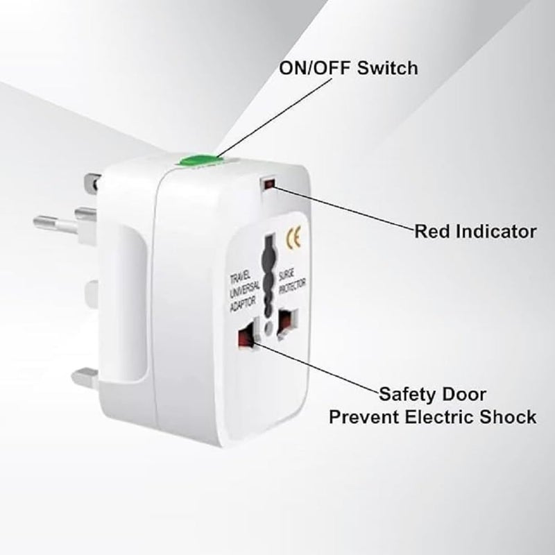 kensonic Kensonic All in One Universal World Travel AdapterAdaptor Surge Protector Charger Plug for USA Europe United Kingdom Australia China Japan 150 Countries Rectangular  - Image 2