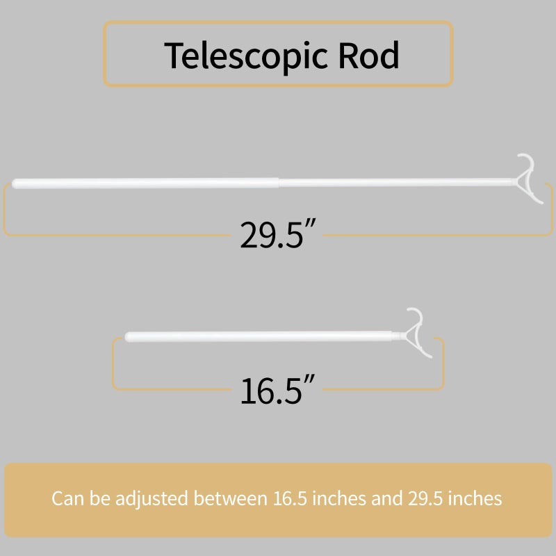 Myshade Telescopic Push Pull Adjustable Draw Rod for Cordless Window Shades Cellular Shades Roller Shades Zebra Blinds 16.5"-29.5" - Image 4