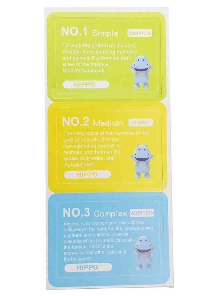 UKR - UKR Balance Hippo Building Blocks – Educational Toy for Ages 3+ | Learn Numbers 1-10 with 10 Animal Figures & 3 Interactive Learning Cards | Early Childhood STEM Toy | Fun Math & Balance Game for Kids - Image 1