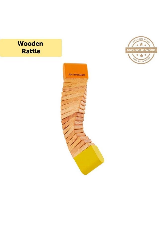 BRAINSMITH - Swoora Wooden Pocket Rattle Toy Baby Safe Colourful Percussion Musical Instrument For Infants And Kids (0 3 Years) Hold And Play Shaker - Image 1
