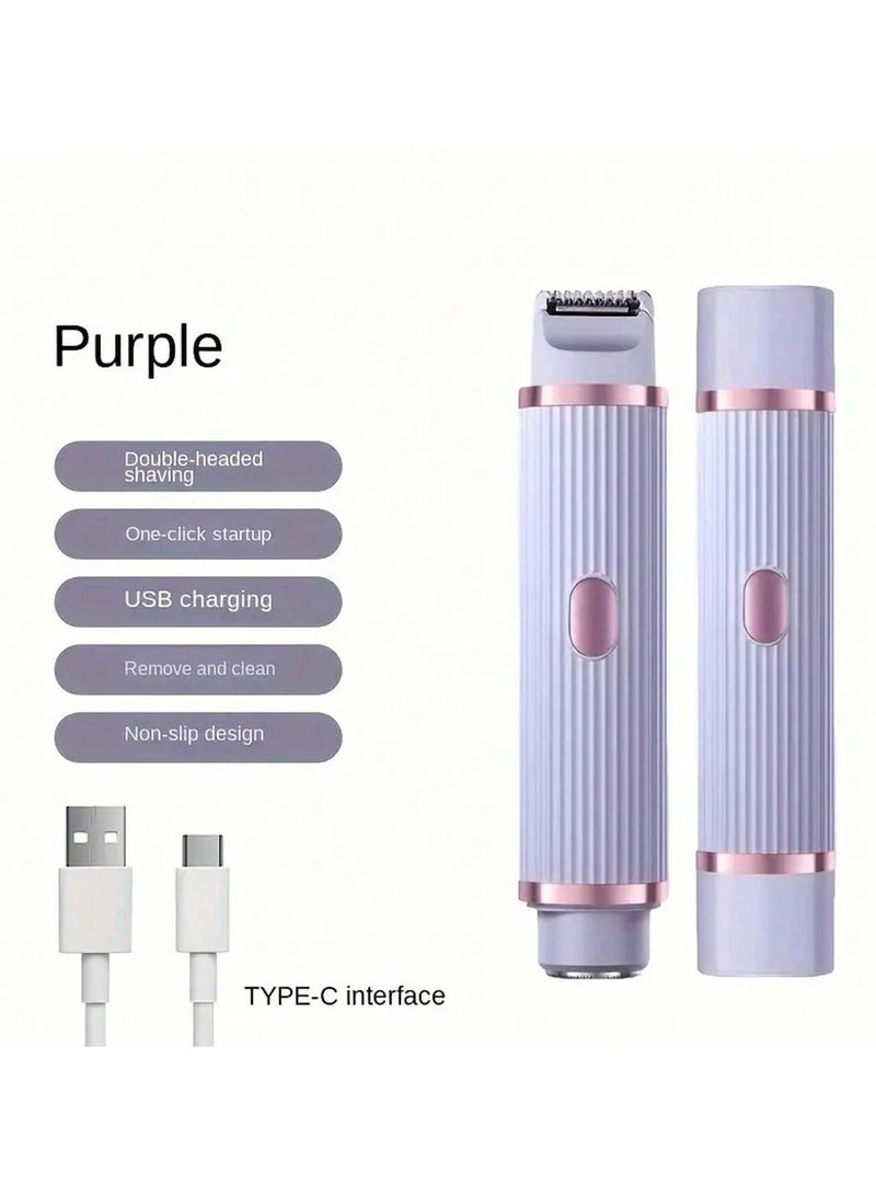 عام آلة حلاقة نسائية مزدوجة الرأس، جهاز قص شعر المنطقة العانية الخاص بالسيدات، آلة حلاقة كهربائية، جهاز إزالة الشعر النسائي، حلاقة البيكيني للسيدات، جهاز إزالة الشعر بالشفرتين المزدوجتين للإبطين والساقين. - Image 2