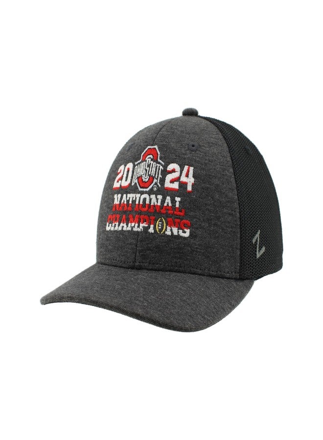 ZHATS Ohio State Buckeyes National Champs 2024 Football Adjustable Snapback Hat Black Arch Officially Licensed - Image 1