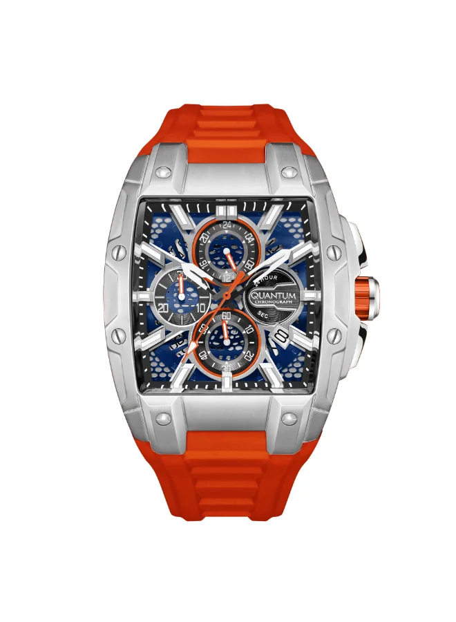 Quantum Men's Silicone Chronograph Watch HNG1161.390 - 43 mm
