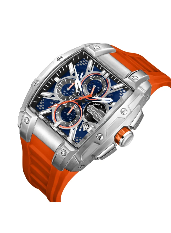 Quantum Men's Silicone Chronograph Watch HNG1161.390 - 43 mm