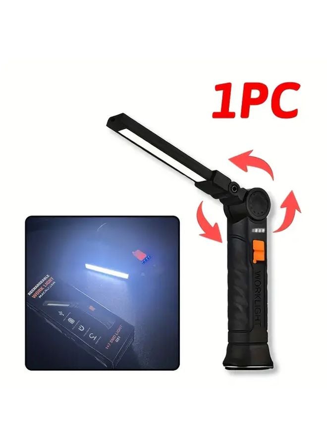 USB Rechargeable Magnetic Work Flashlight With Angle Adjustment And Battery Display - Image 1