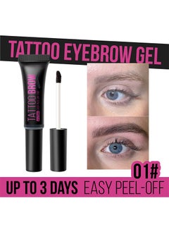 MOOYAM Tattoo Brow - UP TO 3 Days,Easy Peel Off Tint, Long Lasting Peel Off Tattoo Brow Gel Peel Off Tint Eyebrow Gel with Mascara Brush and Three Eyebrow Shapes, Natural Color #01 Dark Gray  - Image 2