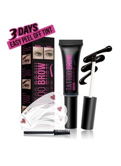 MOOYAM Tattoo Brow - UP TO 3 Days,Easy Peel Off Tint, Long Lasting Peel Off Tattoo Brow Gel Peel Off Tint Eyebrow Gel with Mascara Brush and Three Eyebrow Shapes, Natural Color #01 Dark Gray  - Image 1
