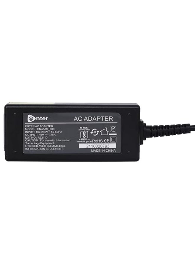 Enter Renewed -  BIS Certified, 45W 19V/1.75A, 3 Pin High-Efficiency AC Laptop Charger/Adapter for Asus Laptops (Without Power Cord), Black - Image 3