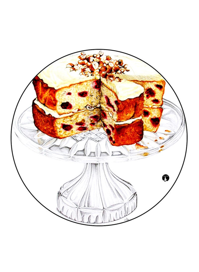 RKN Cake Printed Fridge Magnet  Round  Multicolour - Image 1