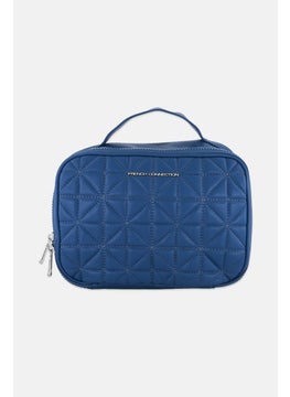 French Connection Women Quilted Toiletry Bag, Slate Blue  - Image 1