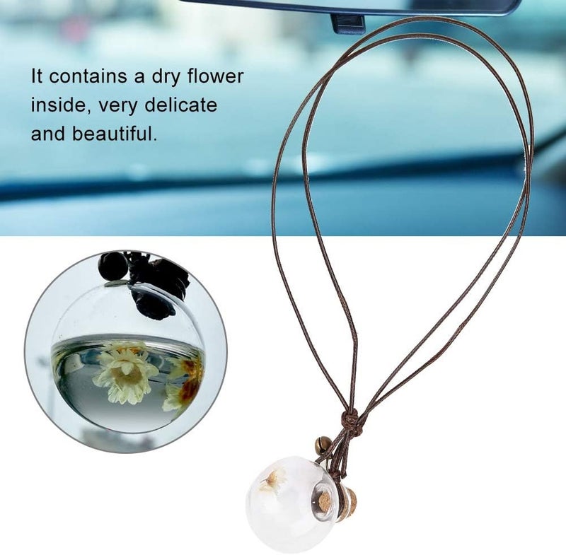 klarako Car Perfume Bottle,Car Pendant Empty Perfume Bottle With Flower Hanging Freshner Fragrance Auto Decor(2.8) - Image 3