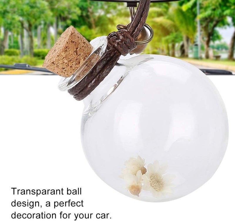 klarako Car Perfume Bottle,Car Pendant Empty Perfume Bottle With Flower Hanging Freshner Fragrance Auto Decor(2.8) - Image 2