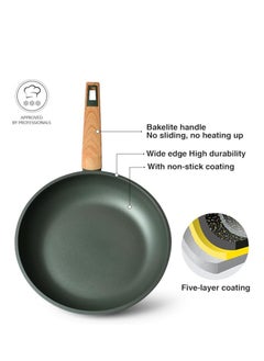 Fissman Frying Pan 24cm, Non-Stick  Aluminum TouchStone Ceramic Coating Frypan Olivi Series Bakelite Soft-Touch Coating Handle with Induction Compatible for all Cooktops  - Image 3