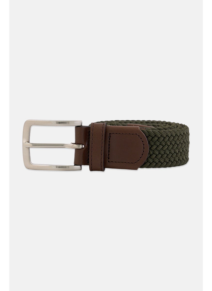 DOCKERS - Men Woven Braided Belt, Hunter Green - Image 1