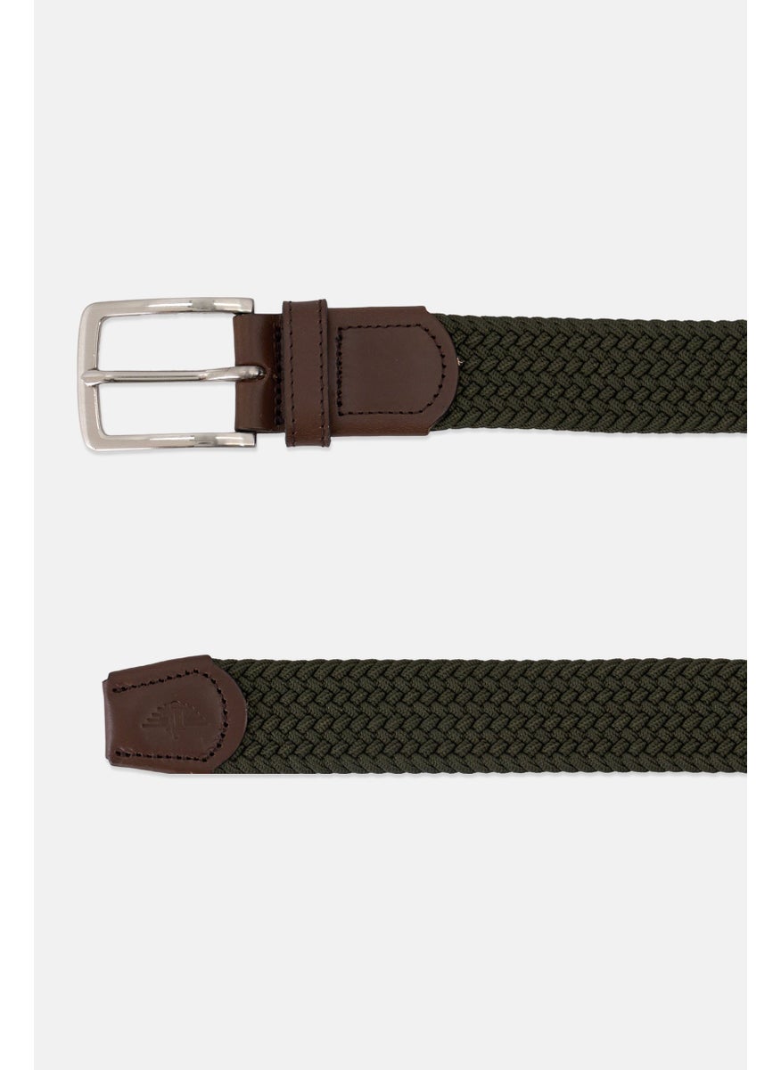 DOCKERS - Men Woven Braided Belt, Hunter Green - Image 1