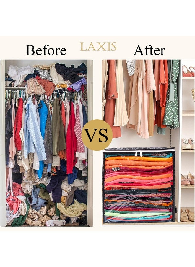 LAXIS HOMFIL Brand - Laxis Non-Woven Jumbo Saree Bags, Black Color Transparent Saree Covers With Zip, Saree Covers For Storage With Moisture & Dust Proof (Pack of 2) - Image 5