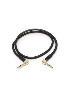 Monoprice Premier Series 1/4 Inch (TRS) Right Angle Male to Right Angle Male 16AWG Cable Cord - 3 Feet- Black (Gold Plated)  - Image 2