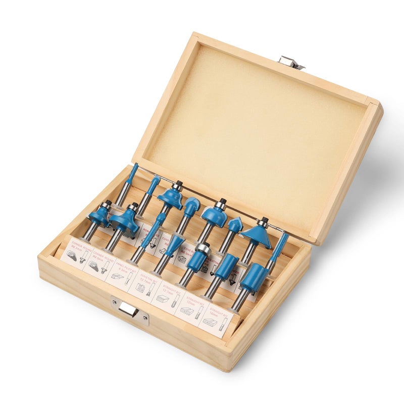 Genmitsu 15pcs 1/4 Inch Shank Router Bits Set, Woodworking Tools for Trim, Groove & Edge Treatment, DIY, CNC Machine Engraving, Woodworking Project, with Carry Storage Case - Image 1