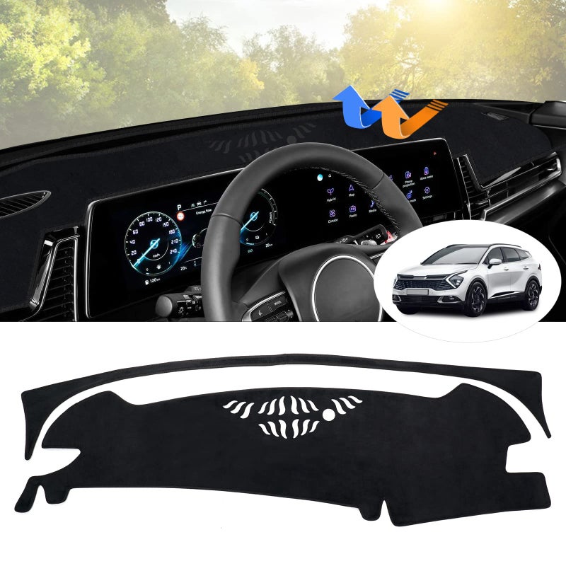 Autorder Dashboard Cover Mat for 2023 2024 2025 Kia Sportage Accessories Dash Cover Flannel Dash Mat Sunshade Glare UV Rays Protector