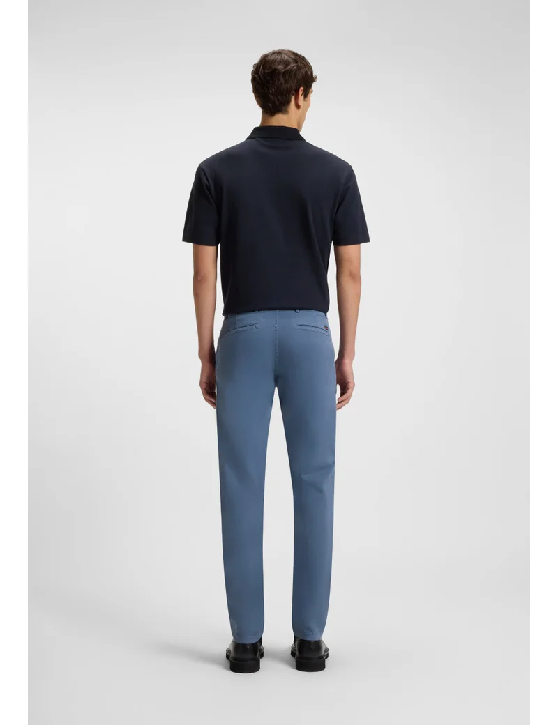 BOSS Slim-fit trousers in stretch-cotton satin