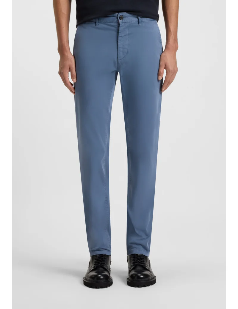 BOSS Slim-fit trousers in stretch-cotton satin