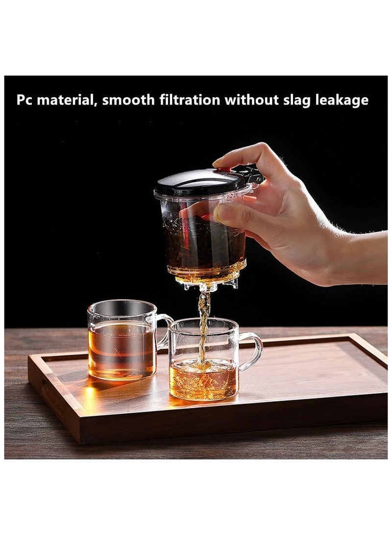 500ML Glass Teapot With Removable Infuser - Clear Kettle With One Button Press Filter for Loose Leaf and Blooming Tea - Perfect Maker and Gift  - Image 3