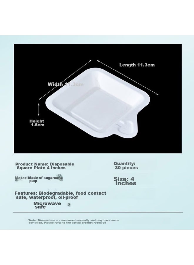 Temeiju Disposable Plates, 4-inch Cake And Fruit Paper Plates, Thickened Biodegradable Tableware, 30 Pieces, 11.3cm - Image 2